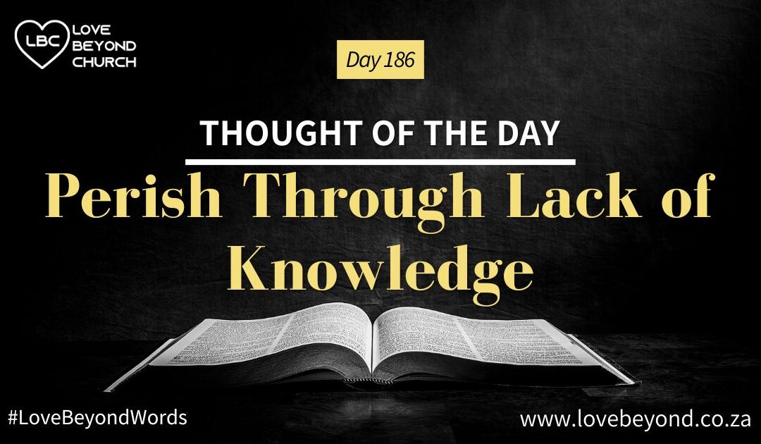 Day 186 Perish Through Lack of Knowledge