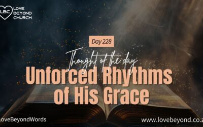 Day 228 Unforced Rhythms of His Grace